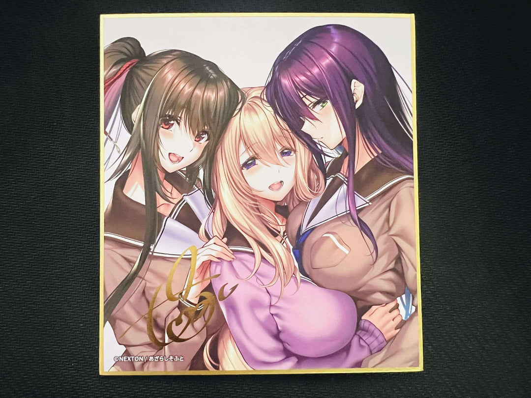Gold Foil Signed Mini Shikishi Yuuhi Kurohime Chitose Tsutamachi Rei Himiyama